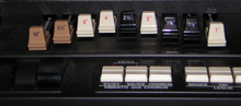 Hammond-XB-1-Drawbars Rejstříky Hammondových varhan XB-1